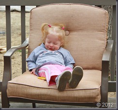 Jacqueline was pretending to be asleep for the camera. She didn't really want the camera around today.