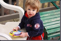 Theodore looks a bit unsure as to what he expects from the Sox this year. He was in the middle of revising their lineup on his little pad.