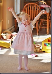 Jax in Grammy's homemade dress