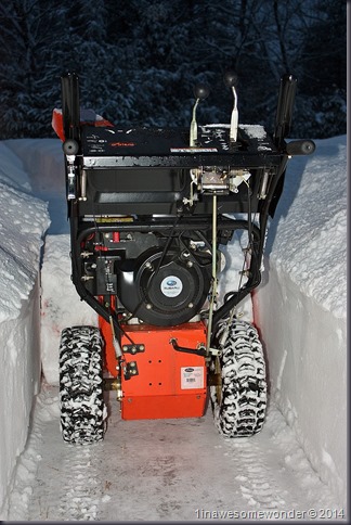 My Ariens poses next to some of the 36+ inches of snow we have received in the last 15 days.