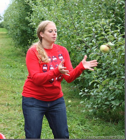 An annual event now, we love to capture Mom catching the apples tossed to her, at her, and nowhere near her.