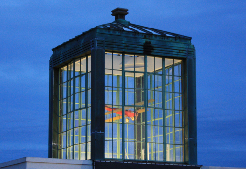 This display at the Aviation Museum of New Hampshire looks perfect against the late afternoon sky.