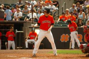 Riley Palmer getting ready to hit for the IronBirds. (photo courtesy of Riley Palmer and the IronBirds)