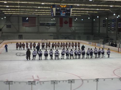 The teams line up for the National Anthem. (c) 1inawesomewonder (Photo by Charron)