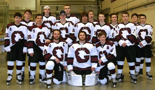 The 2015-16 Goffstown Grizzlies Boys Varsity Ice Hockey team. Thank you guys. (c) 1inawesomewonder. (Photo by Charron)
