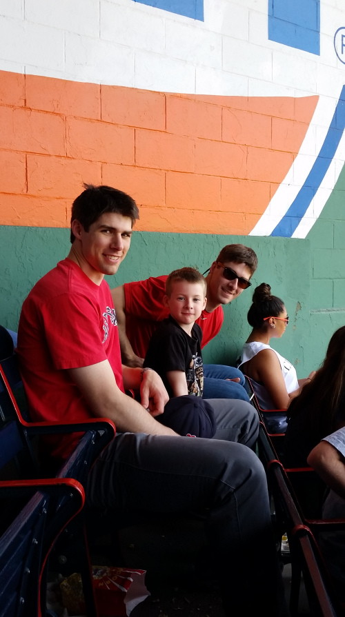 Three of the sons enjoying our trip to Fenway. (c) 1inawesomewonder