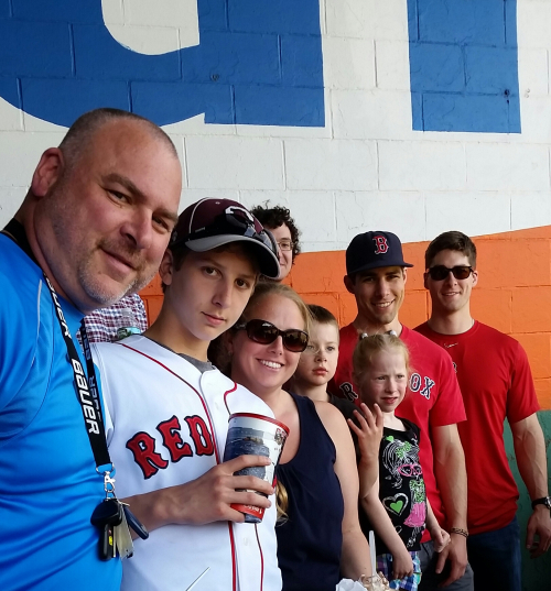 There we are, against the wall that becomes the Green Monster during the 7th inning stretch. (c) 1inawesomewonder