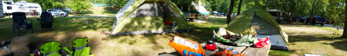 A panorama shot of our campsite in the foreground. (C) 1inawesomewonder.