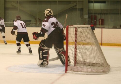 click on image to enlarge Curtis McKay goaltender Goffstown Grizzlies home opener December 2016