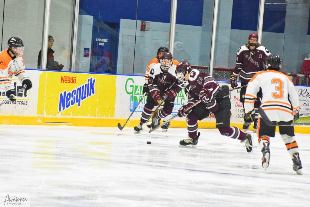 Seb carries the puck at Keene MS