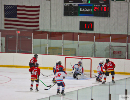 Shot hits the goalie