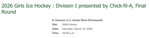 Hockey Finals Are Set